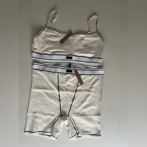 SKIMS Cotton Rib Scoop Bralette & Boxer